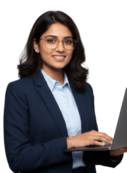 Professional woman holding a laptop, representing Payroll Management and Compliance Services.